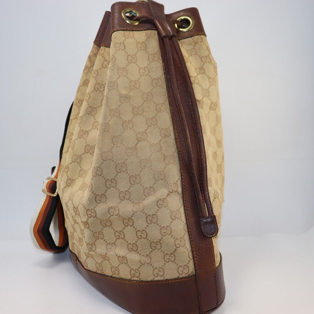 Gucci Vintage GG Canvas Leather Bucket Bag‎ with Aftermarket Strap - Picture 3 of 12